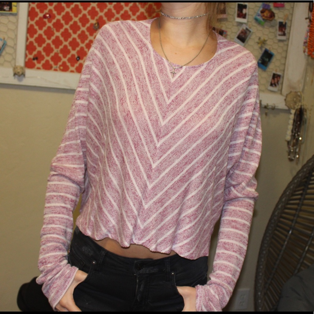Missimo purple & white striped sweater.